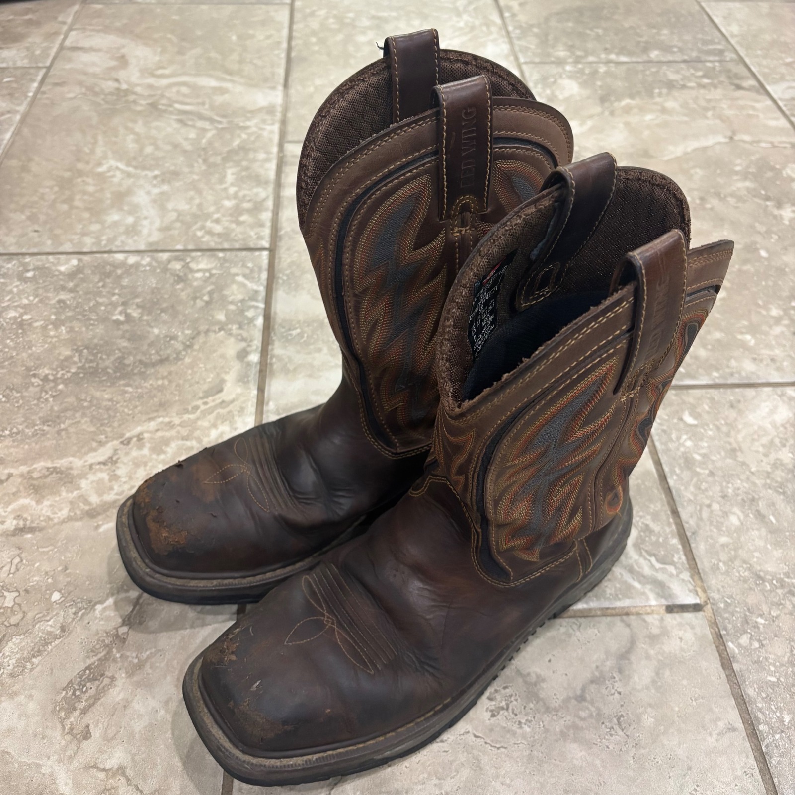 Red Wing 2204 Rio Flex Mens Brown Leather Square Safety Toe Work Boots Size 8.5d